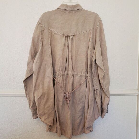 Soft Surroundings Linen Tunic Top Womens Size L Feminine Lagenlook Button Down - Picture 10 of 16